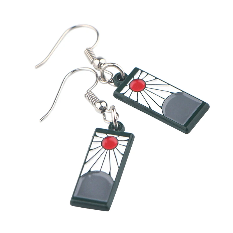 LT1122 Kimetsu no Yaiba эмалевые серьги рассекающие демонов аниме косплей реквизит Hanafuda