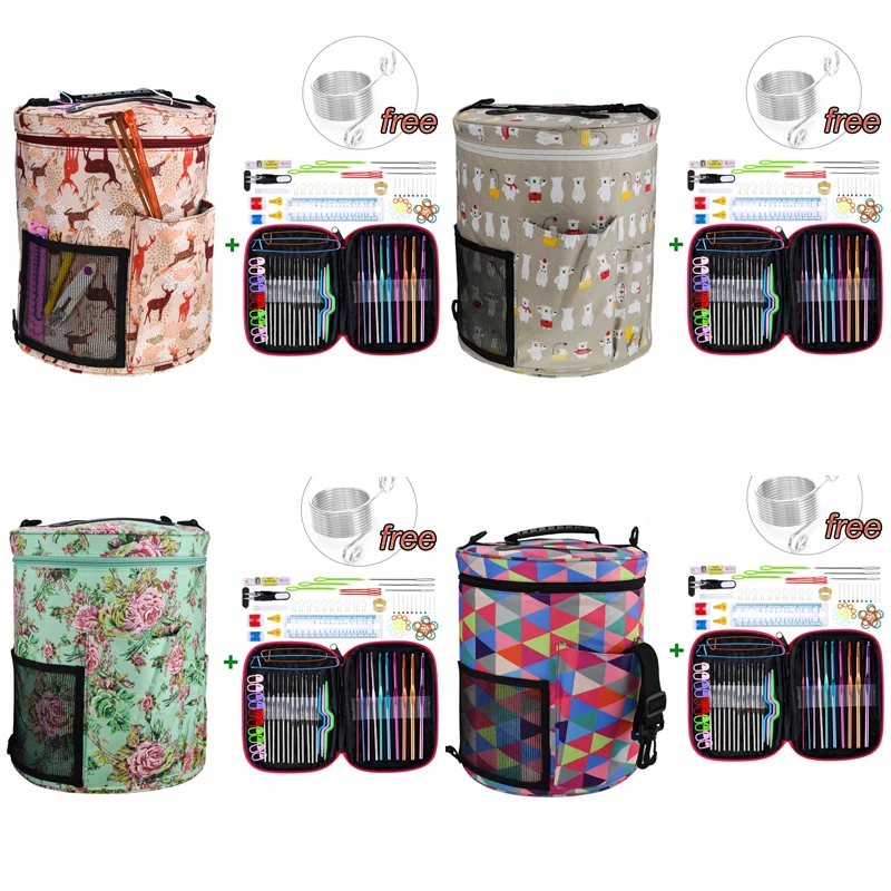 Набор крючков для вязания женских с сумкой хранения пряжи 101 шт.|Швейные иглы| |