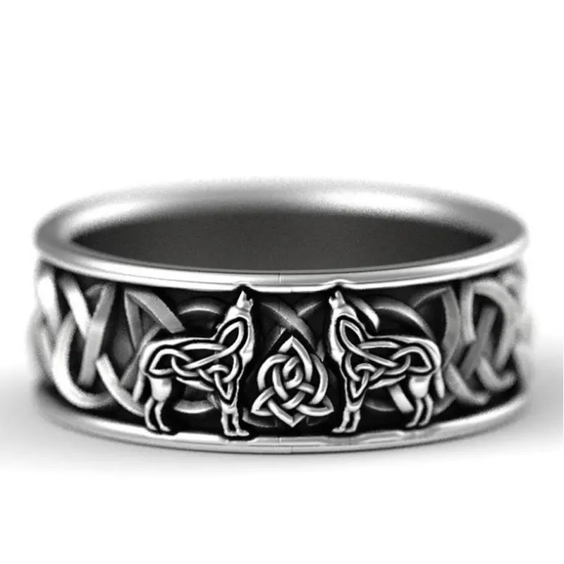 

Punk Retro Finerie Totem Men's Ring Viking Amulet Unique Party Accessories