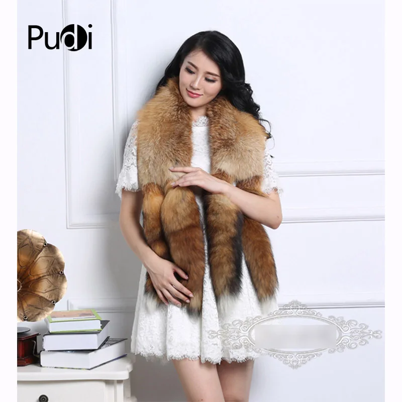 

SAF008 The New Winter Scarf Genuine Raccoon Fur Scarf Fashion Gradient Color Long Fur Scarves New Shawl With Fringe