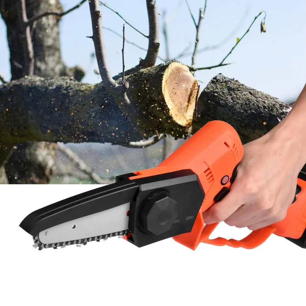 Mini Electric Chainsaw With Safe Cover Non-Slip Shock Resistance Long Standby Battery Easy To Carry And Safer To Use
