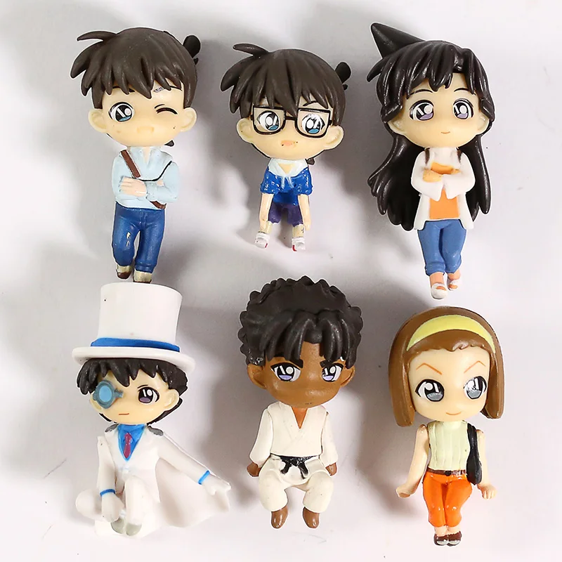 Серия PUTITTO Detective Conan Kudou Shinichi Mouri Ran Kyogoku Makoto Suzuki Sonoko ПВХ Фигурки игрушки 6 шт./компл