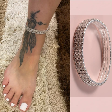 Эластичные тянущиеся ножные браслеты для женщин Boho Crystal Bracelet Cheville Barefoot Sandals Pulseras Tobilleras Mujer Foot Jewelry 2020