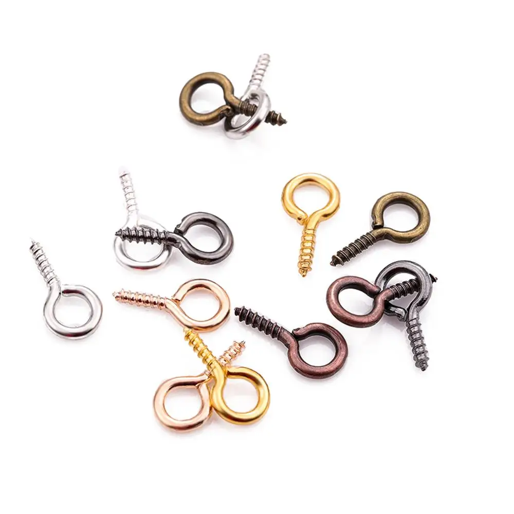 200 шт. миниатюрные штифты Eyepins крючки петли винтовые резьбовые застежки звеньевые