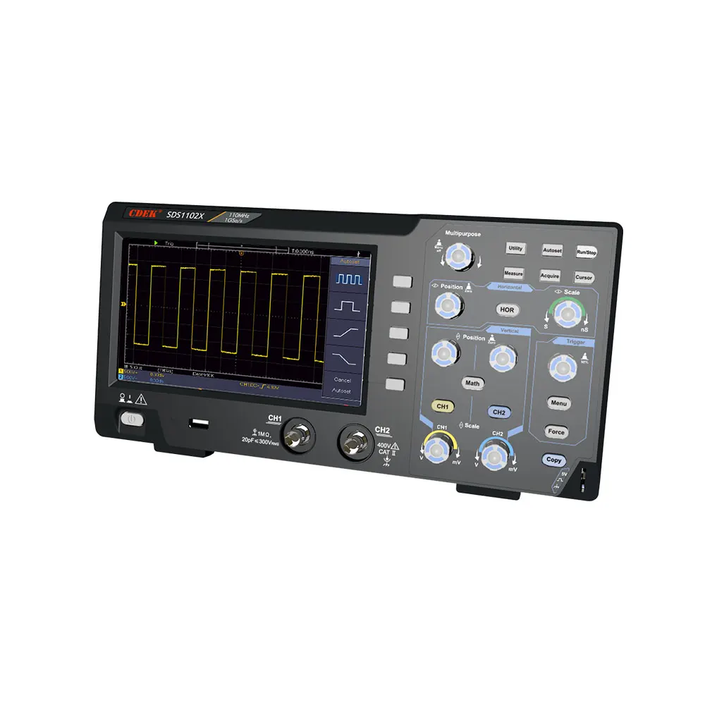 SDS1102X 110MHz 1GS/s Bandwidth Digital Storage Oscilloscope 2 Channels 7''inch LCD Display Portable USB Oscilloscopes |