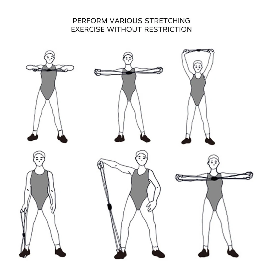 

Yoga Elastic Fitness Bands 8 Word Chest Expander Rubber Tubing Pull on Rope Workout Elastic Resistance Band Muscle Expansion