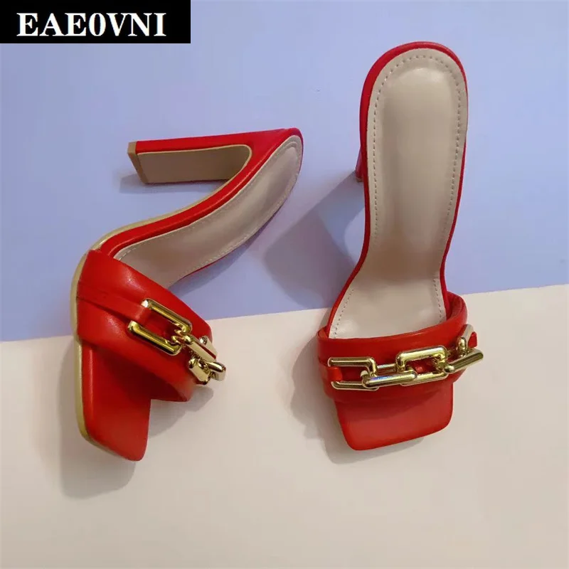 

Fashion New Women's High-heeled Slippers South Korean Street Bars Pop Open-toe Slippers Banquet Dress Women's Shoes Flip-flops