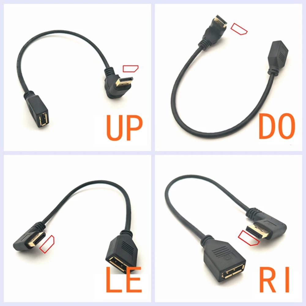 

DP extension cable, DisplayPort male to female right angle 90 degree extension cable, 30CM, black