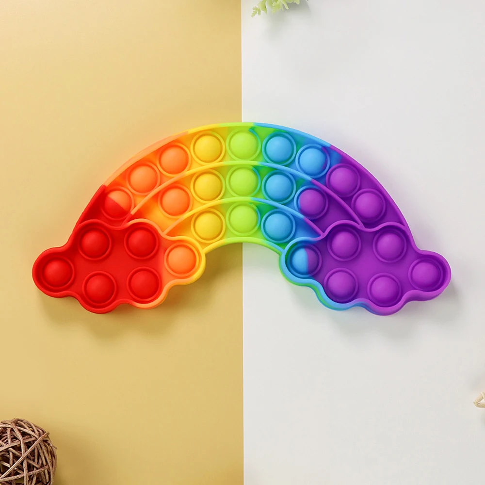 Juego sensorial para ni&ntilde;os, juguete relajante para la ansiedad y el autismo, puente de arco&iacute;ris, Nube Simple, hoyuelos, Burbuja, 2021-0