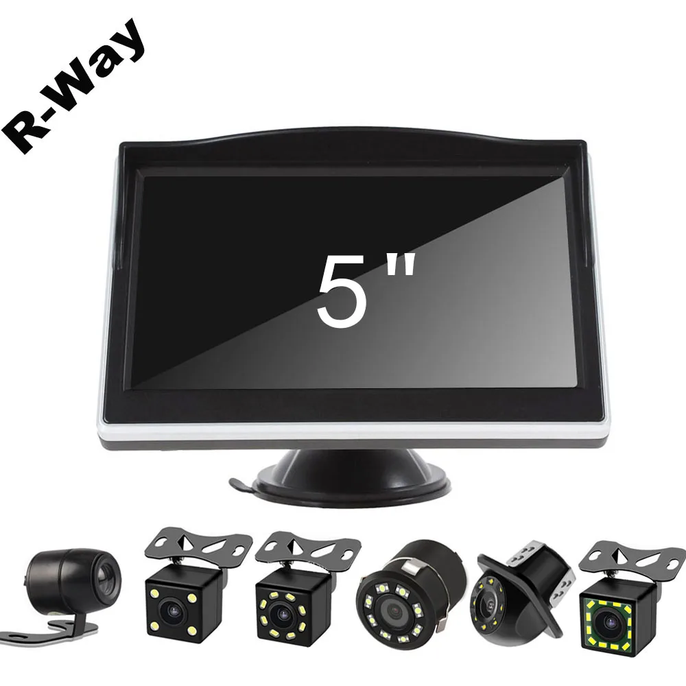 R Way универсальный автомобильный монитор заднего вида 5 дюймов TFT ЖК дисплей