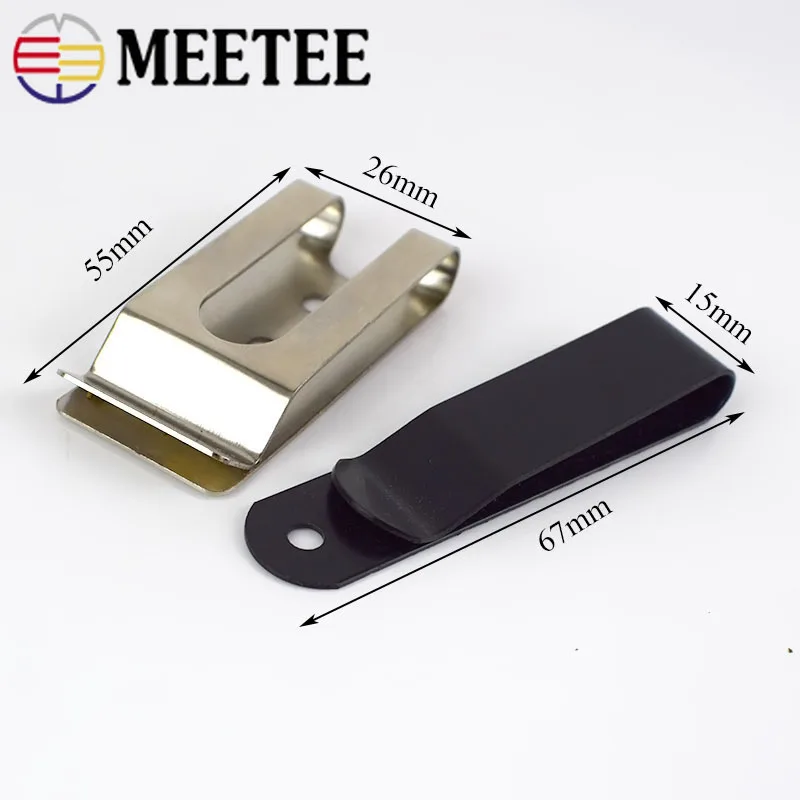 Meetee 2pcs 5.5/6.7cm Metal Belt Clips Hardware Buckle Hook for Pockets Wallet Key Hooker DIY Accessories Silver Black BF219 | Дом и сад