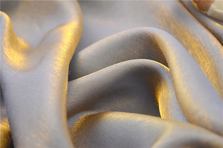 Золотисто синяя шелковая шелковистая юбка с кристаллами перламутровое