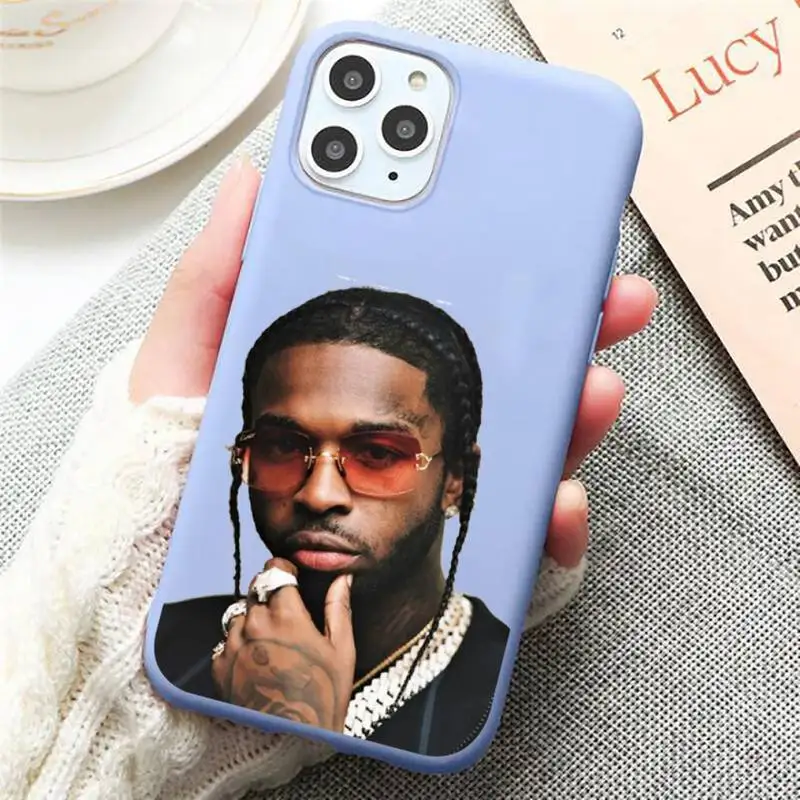 

POP SMOKE Rapper America Phone Case Candy Color for iPhone 6 7 8 11 12 s mini pro X XS XR MAX Plus