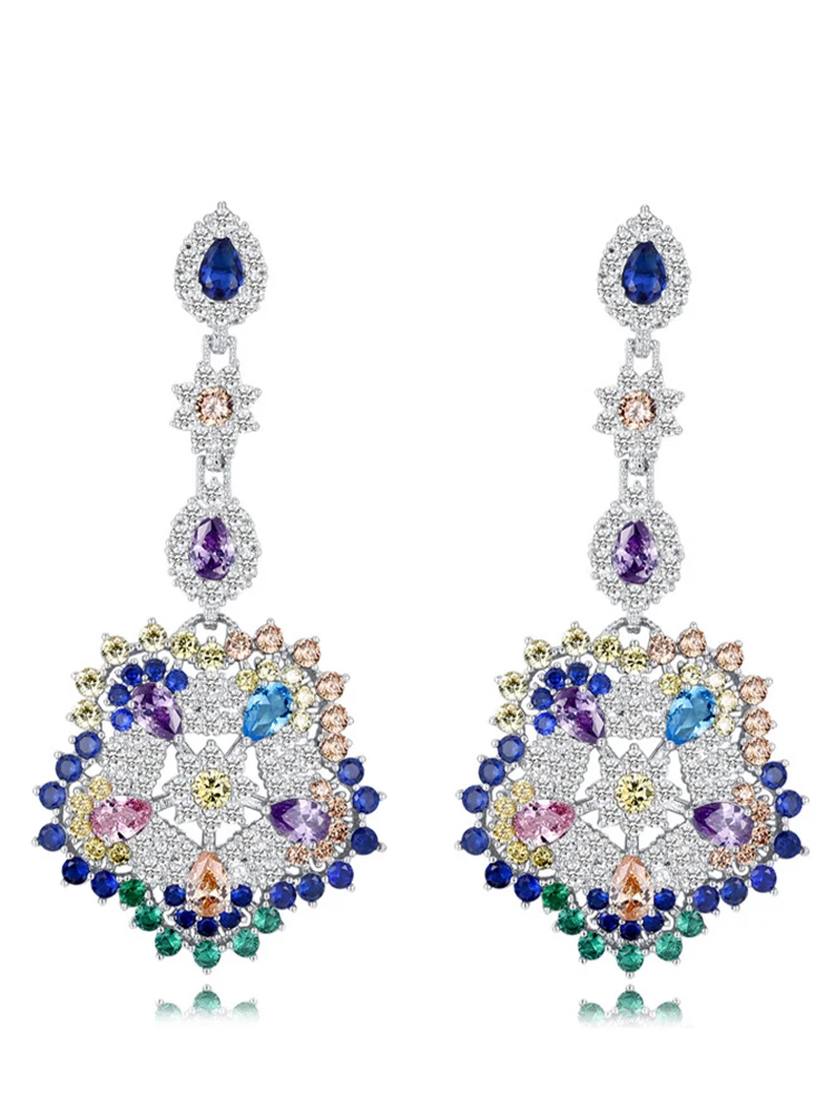 

S925 Silver Needle Tassel Earrings Bride Noble Zircon Earrings Accessories Earrings Women