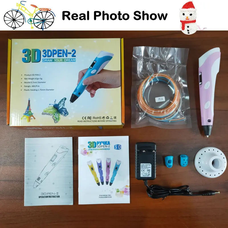 

3D Pen for Children 3D Drawing Printing Pen with LCD Screen Compatible PLA Filament Toys for Kids Christmas Birthday Gift