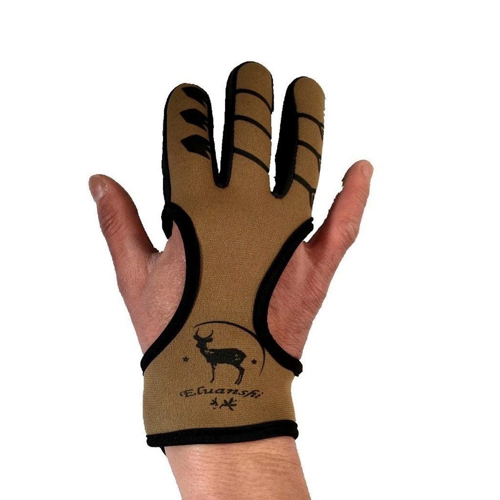 Protective 3 Fingers Hand Leather Black Guard Glove Safety Archery for Recurve Compound Bow Shooting crossbow slingshot hunting