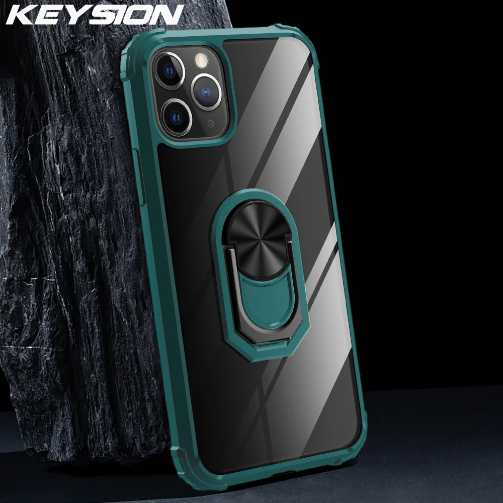 KEYSION модный ударопрочный чехол для iPhone 12 Pro Max силиконовый прозрачный кольцевой