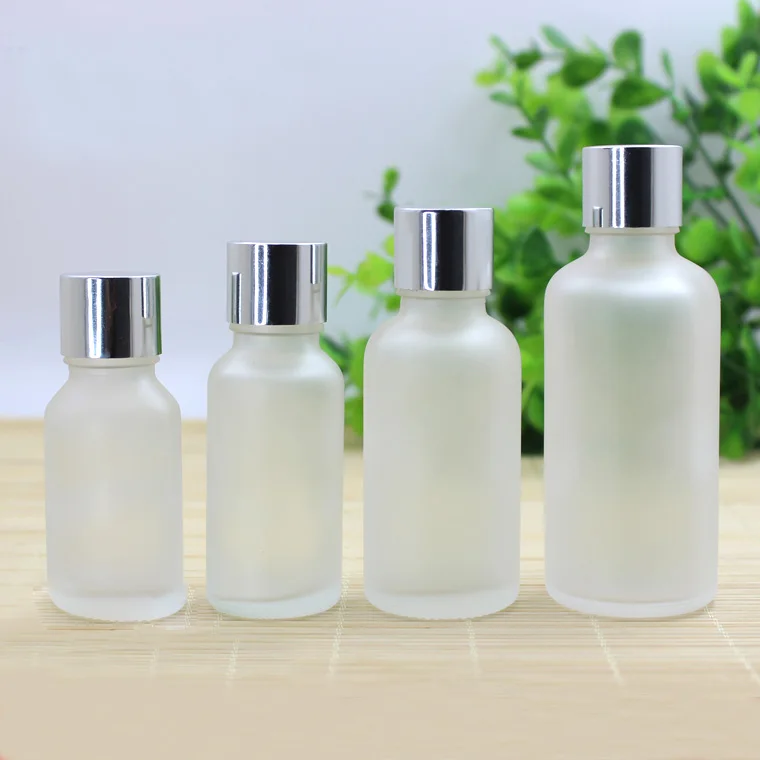 5ml 10ml 15ml 30ml 50ml 100ml Frosted Clear Glass Essential Oil Bottles Empty Vials Bright Silver Aluminum Cap | Красота и здоровье