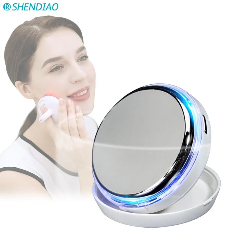 

Facial imported beauty instrument red blue light skin rejuvenation facial massage device RF lift firming importer