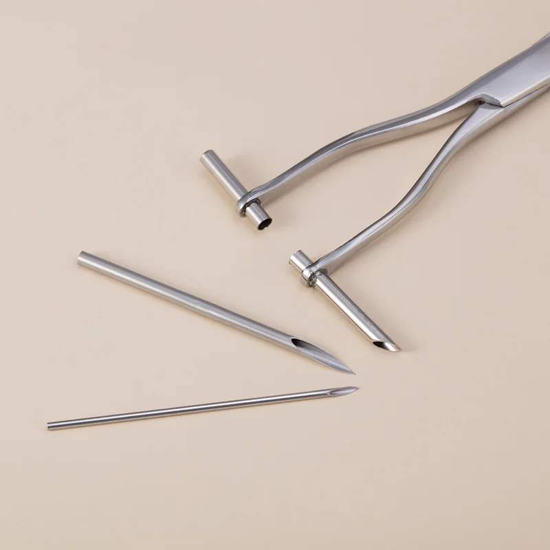 1 шт. Иглы из нержавеющей стали трубчатые щипцы зажим для пирсинга ушей пинцет