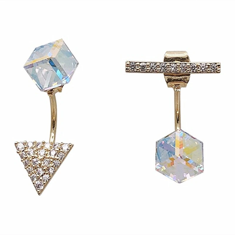 

Korean earrings S925 silver needle earrings rhinestone ladies earrings diamond earrings wild temperament colorful ladies earring