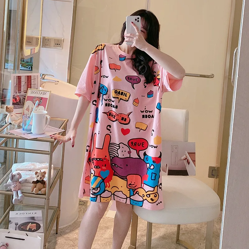 

Пижама SLPBELY, ночная рубашка, женская пижама, женская одежда для сна, ночная Домашняя одежда, женская летняя мультяшная ночная рубашка