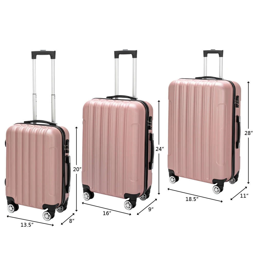 【Sinor】Yes, 3pcs only 99.99/set 3-in-1 Multifunctional Large Capacity Traveling Storage Suitcase Pink