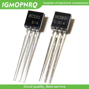 10pair 20PCS BC550C + BC560C each 10pcs BC550 BC560 Transistor DIP-3 45V 0.1A TO-92 New Original Free Shipping