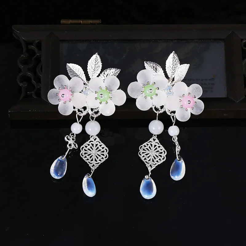 

1pcs Antiquity Chinese Hairpins Girls Flowers Hair Comb Clip Tassel Hair Pins Kids Baby Headwear Hair Accessories