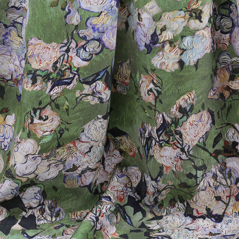 

114 cm wide natural silk fabric for dress meter 16 mm drape printed silk crepe de chine fabric wholesale silk cloth