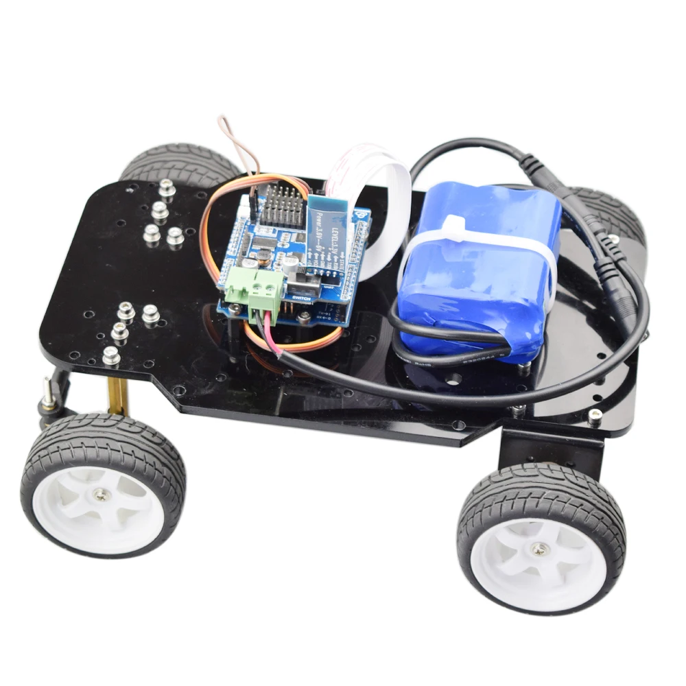 4WD Ackerman рулевое управление RC автомобиль ROS робот шасси с сервоприводом Двойной DC