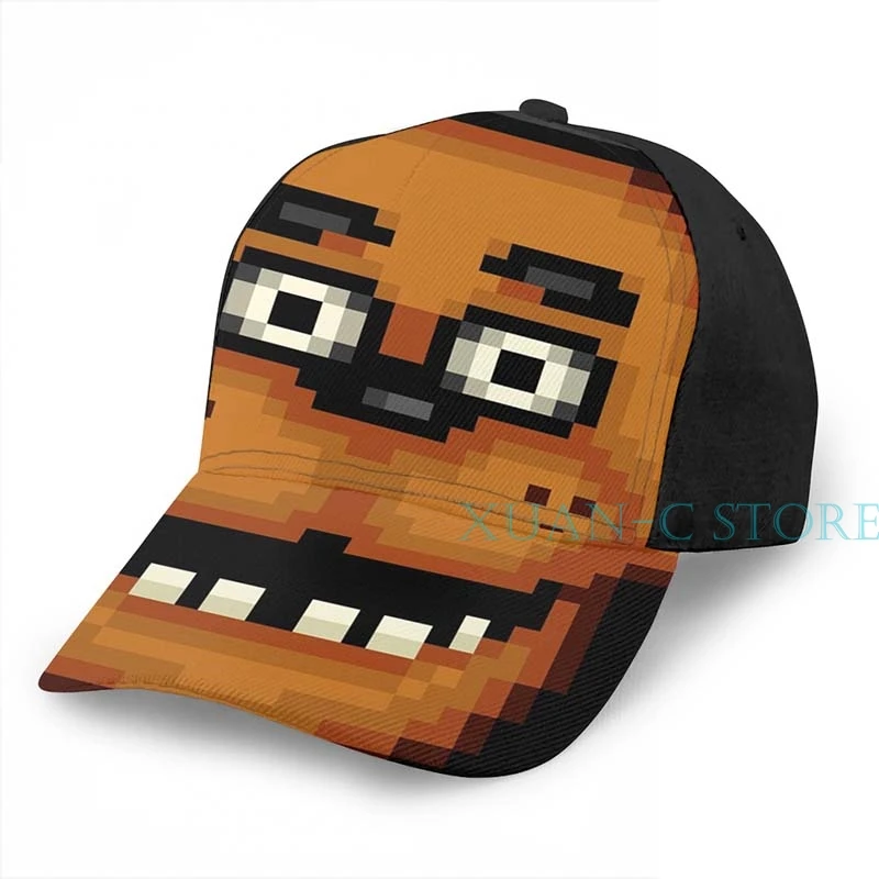 Баскетбольная Кепка Five Nights at Freddy's 1-Pixel art-Freddy для мужчин и женщин, модная черная шляпа унисекс с принтом