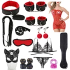 Интимные игрушки для женщин мужские наручники, зажимы для сосков, плетка для шлепков, секс-игры в кости, силиконовое кольцо для пениса сексуальный набор для бондажа женское БДСМ белье