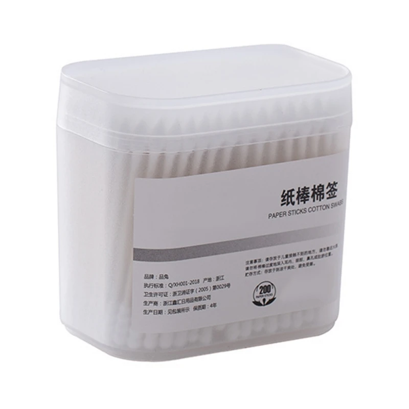200 шт ватные тампоны простые двойные головки с матовой коробкой бытовой Макияж