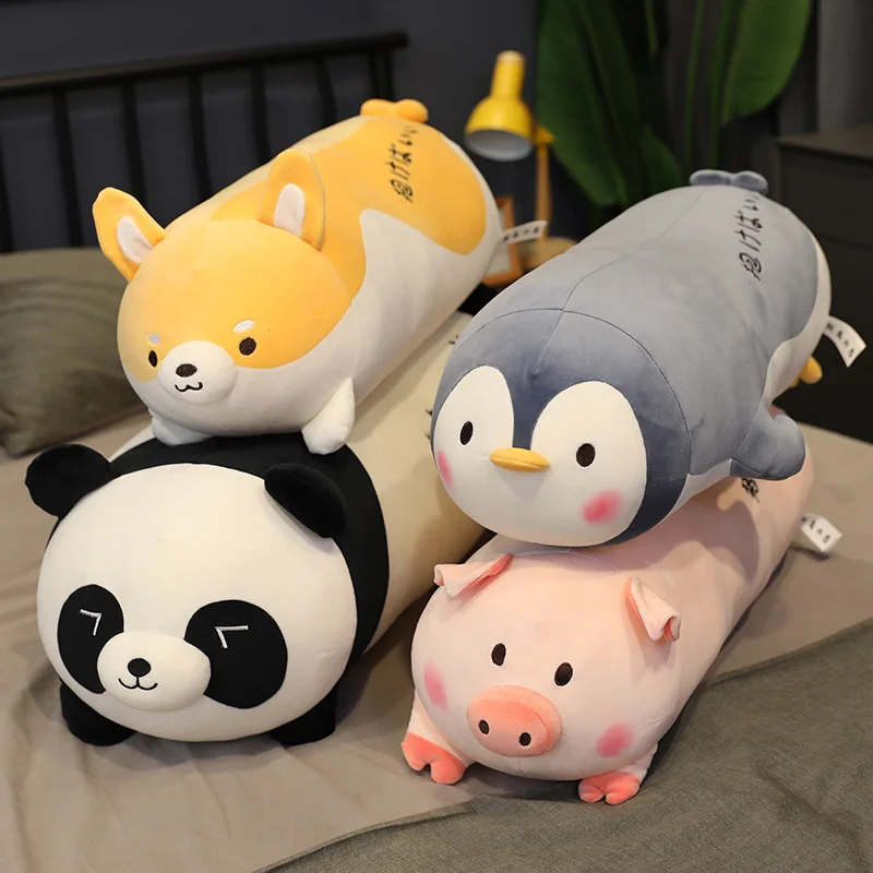 

70/100cm Cartoon Cute Animals Plush Pillow Toys Stuffed Dinosaur Panda Pig Shiba Inu Dog Penguin Plush Doll Baby Kids LovelyGift
