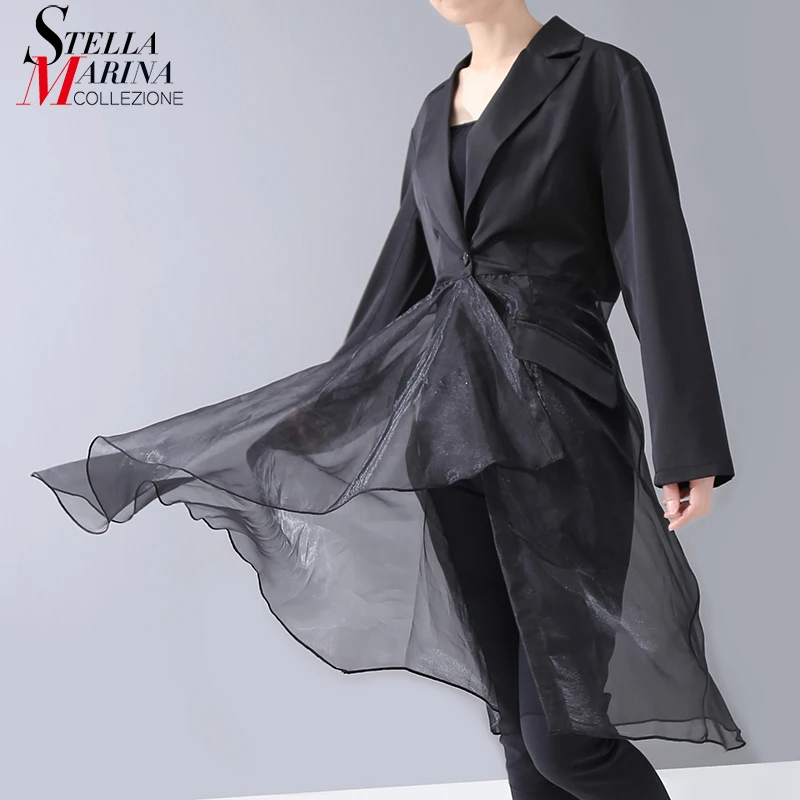 Новинка 2020 корейский стиль женская однотонная черная блузка рубашка сетка