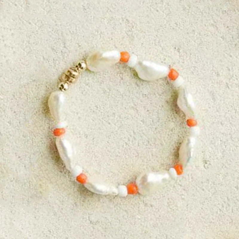 Exquisite Bracelet Of Natural Freshwater Pearls And Beaded Crystal Handmade Art Design Baroque Style 2020 New Year gift | Украшения и