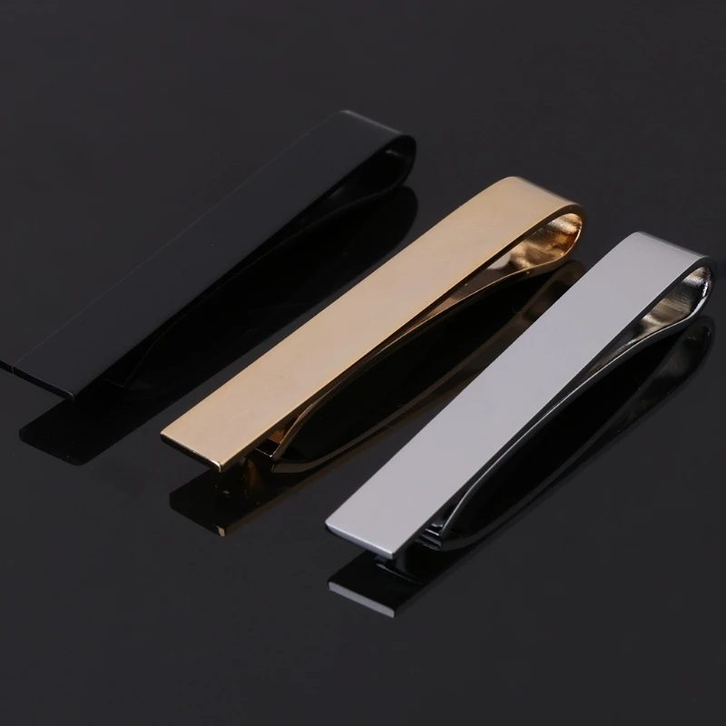 

3pcs Men Tie Clips Mixed Color Bar Alloy Skinny Classic Style Business Accessory
