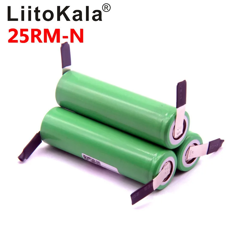LiitoKala 18650 2500 mAh 3,6 V аккумулятор INR18650 25R M 20A descarga+ DIY natiquel