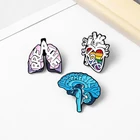Женская Брошь с эмалью, значок на булавке в виде органа, сердца, лёгких, мозга, дыхания, медицинской анатомии, Ювелирное Украшение для врачей, медсестер