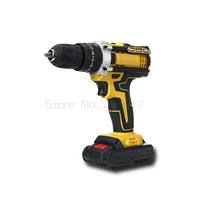 variable 18 speed adjustment impact cordless electric drill screw screwdriver machine tool hammer drill 2 lithium battery