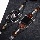 Кожаный браслет для Apple watch band 44 мм 40 мм iWatch 42 мм 38 мм браслет из сплава для iWatch Series se 6 5 4 3 2 1 UTHAI A92