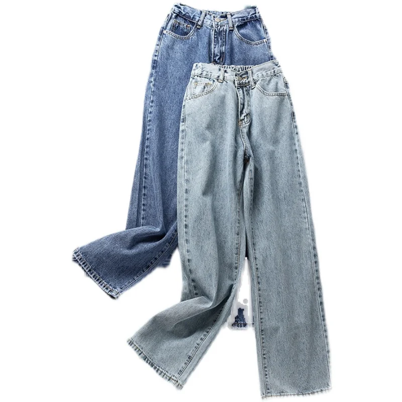 

Loose straight-leg jeans women's wide-leg pants are thin and mopping pants