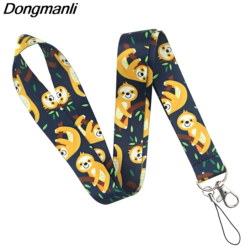 

DZ586 Cute Sloth Lanyards Id Badge Holder Keychain ID Card Pass Gym Mobile Badge Holder Key Holder KeyRings