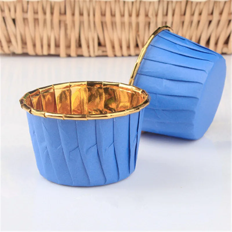 

Blue Muffin Cupcake Oilpaper Cups Oilproof Cupcake Liner Baking Cups Cases Xmas Party Wedding Caissette Cupcake Wrapper Oilpaper