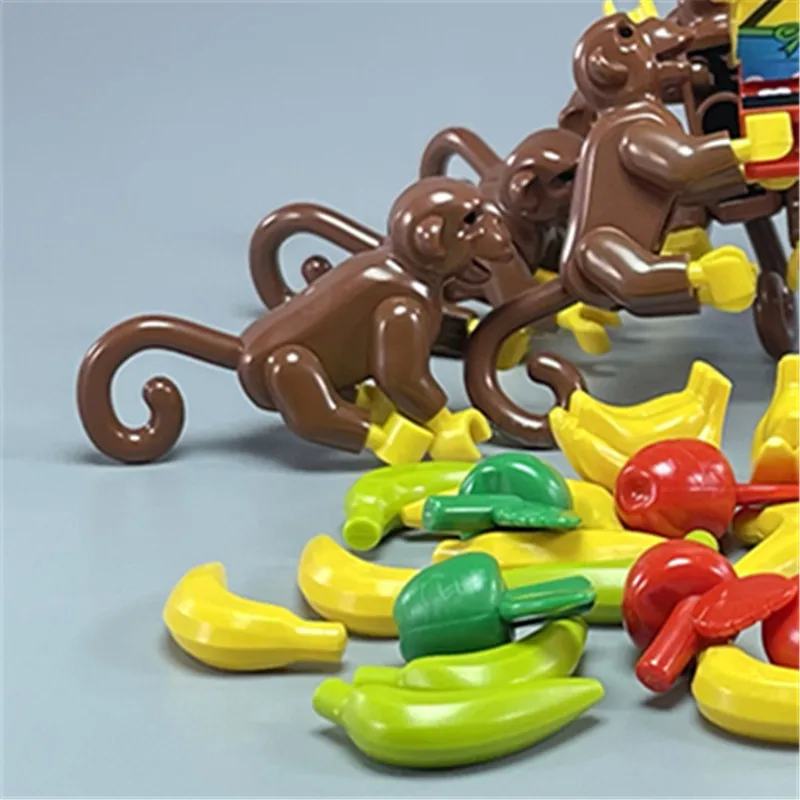 5 шт./компл. строительные блоки цвета коричневый Обезьяна Король кирпичи MOC