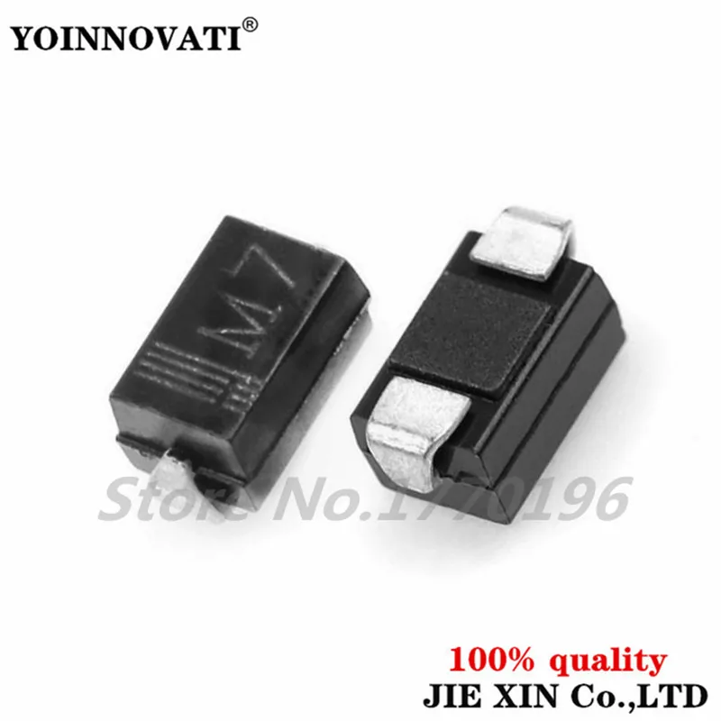 100PCS DIODE M7 1N4007 SMD 1A 1000V IN4007|smd 1n4007|smd diode m7smd |