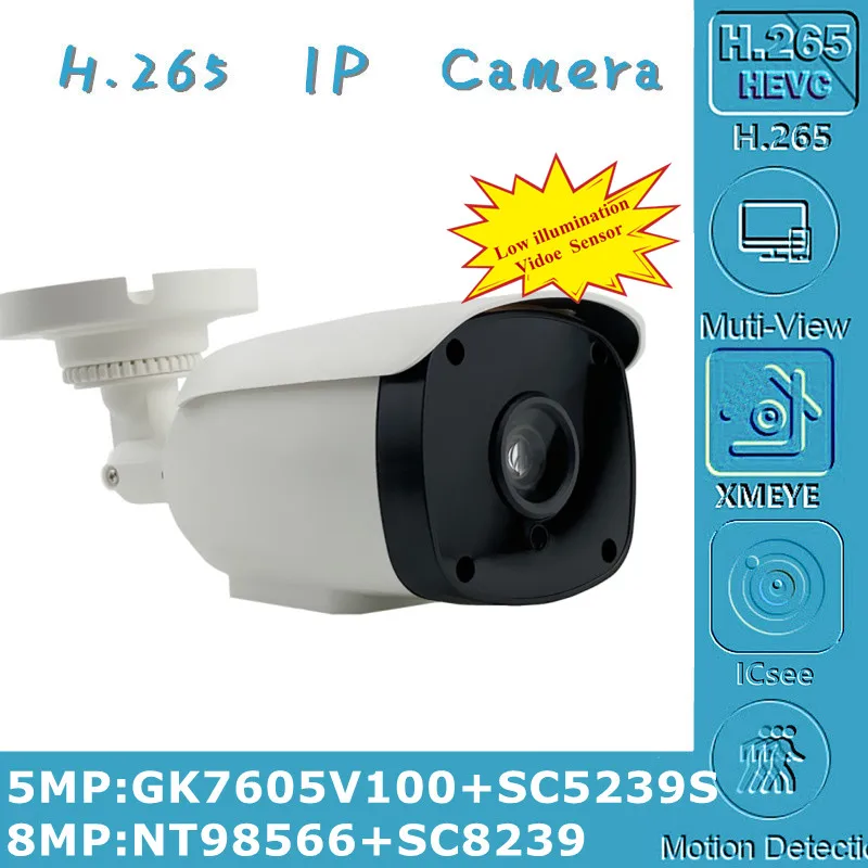 Цилиндрическая IP-камера 8/5 Мп 4K H.265 NT98566 + SC8239 3840*2160 Onvif XMEYE устройство обнаружения
