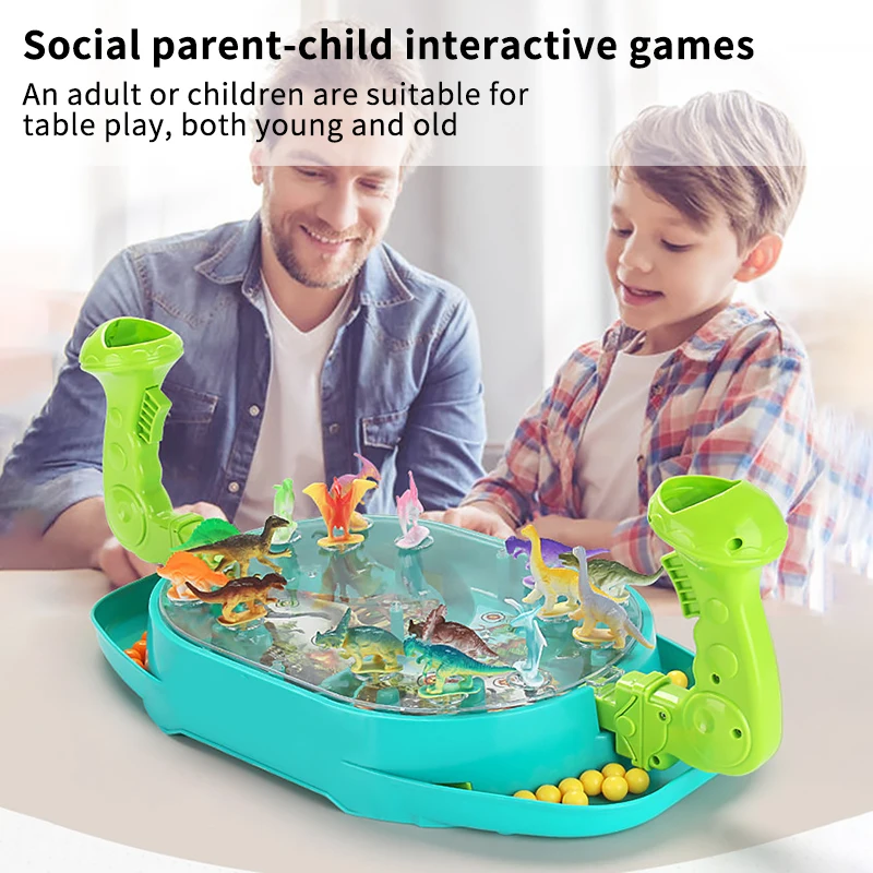 

Children's Dinosaur World Battle Game Parent-Child Interaction Launching Marbles Double Competitive Board Game Educational Toys