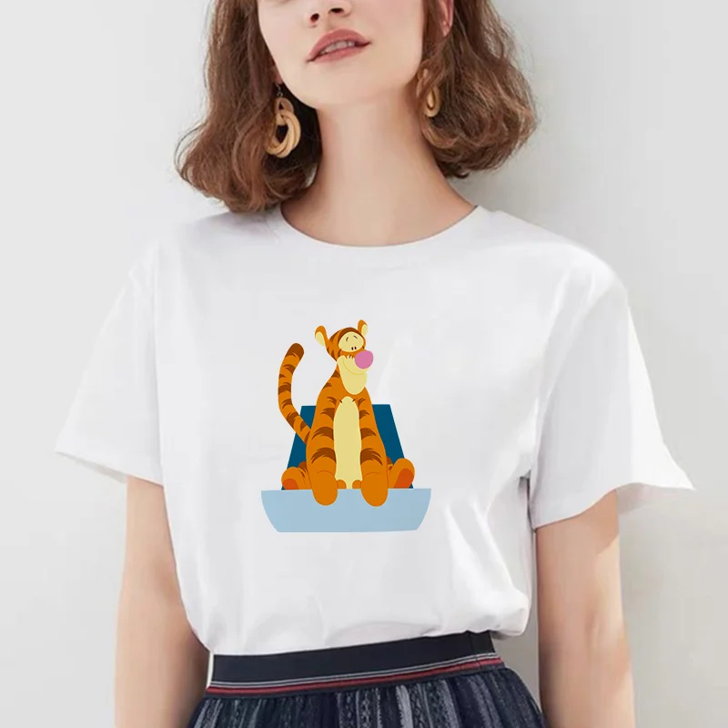 Новое поступление футболка с принтом тигра Женская Винни-Пух Повседневная